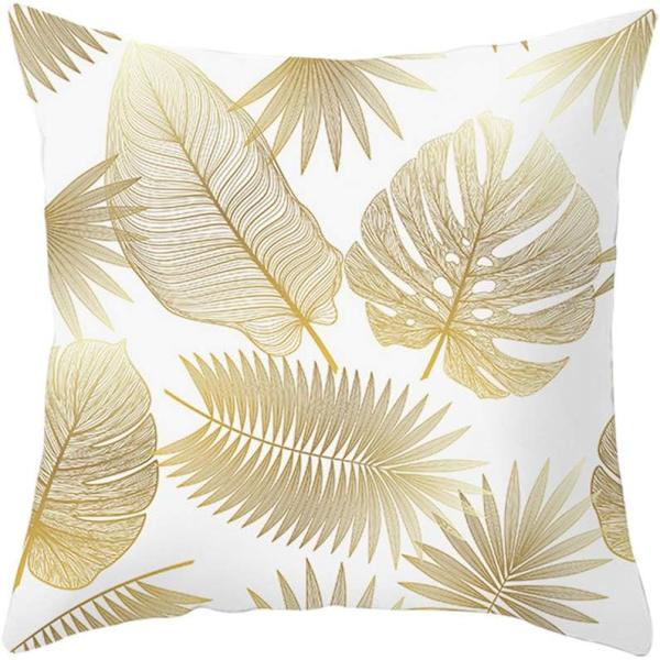 Kuddöverdrag 45x 45cm, Modernt soffkuddfodral Vackra kuddfodral Soffa Bil Heminredningsskydd (Golden Leaves02, Sammet)