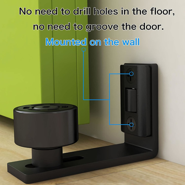Gulvguide væg/dør bundguide skydedør hardware sort