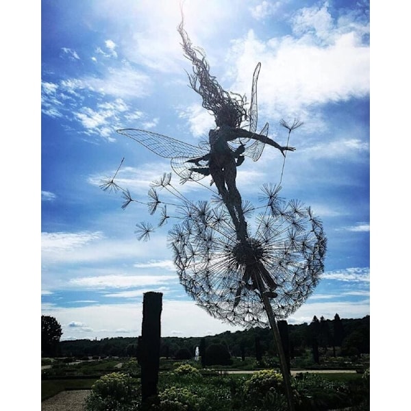 Hagekunst Skulptur Dans Hagedekorasjoner Rustfritt Stål Hagepynt Hagemaskeblomst for Utendørs Dekor