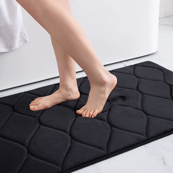 Minneskum Badmatte, Myk Sklisikker Baderomsmatte, Absorberende Baderomsmatte og Maskinvaskbar Baderomsmatte for Dusj Baderomsgulvmatte, 24\" x 16\",