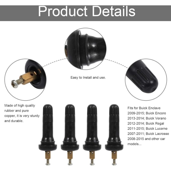 4 st trycksensor, däcktrycksövervakningssystem TPMS VENTIL sensor