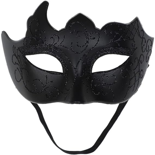 Sort - venetiansk maske, maskerademaske, venetiansk maske til cosplay