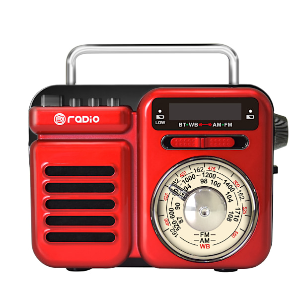 Retro Radio med inbyggd 2000mAh Powerbank Nödradio Bärbar
