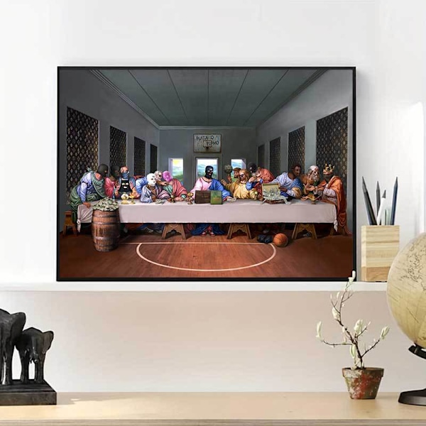 Nattvarden Maskerad Thug HD Tryck Canvas Målning Modern Vardagsrum Sovrum Dekoration Målning