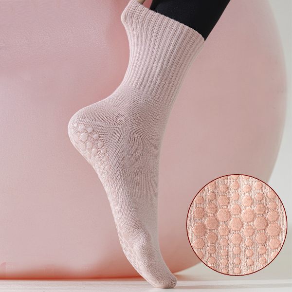 Yogasokker til kvinder - Anti-slip yogasokker - Vaskbare åndbare mellemkalve sportssokker - Egnet til yoga, pilates og barre - 5 par, one size fits all