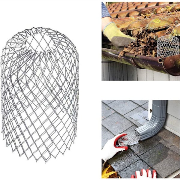 4 fleksible aluminiums takrennerensere Diameter 8cm Gitter Stopp Blad Croach Pare Blad Cache Takrenne for å beskytte takrennen mot takblader
