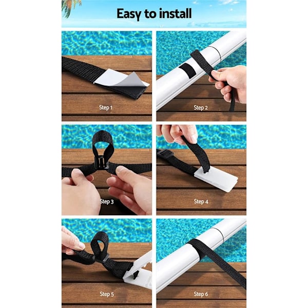 Pool Cover Roller Fastgørelsesremme Sæt 8PCS til Svømning Solar Pool