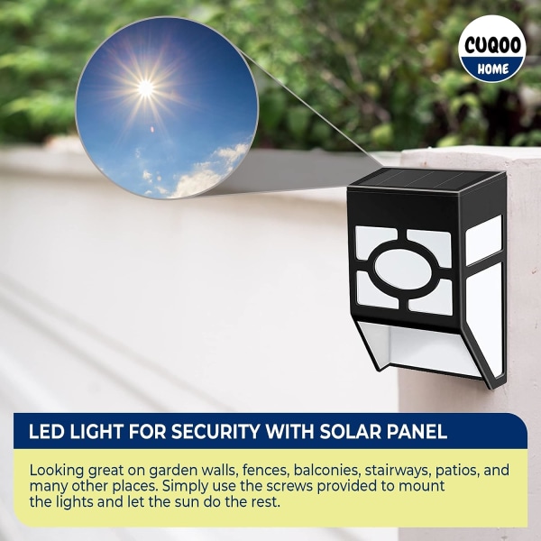 Solar Wall Lights Outdoor 4 Pack - Solar Fence Lights Outdoor Lig