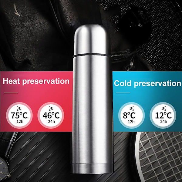 500 ml dobbeltlags vakuumkop i rustfrit stål, varme-/kuldeisoleret termokande, vandflaske, drikkekop, drikkevarer