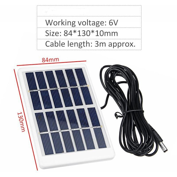 1.2W 6V mini portabelt solcellepanel Solcelleladeren er egnet for solcellelysmaster og andre systemer