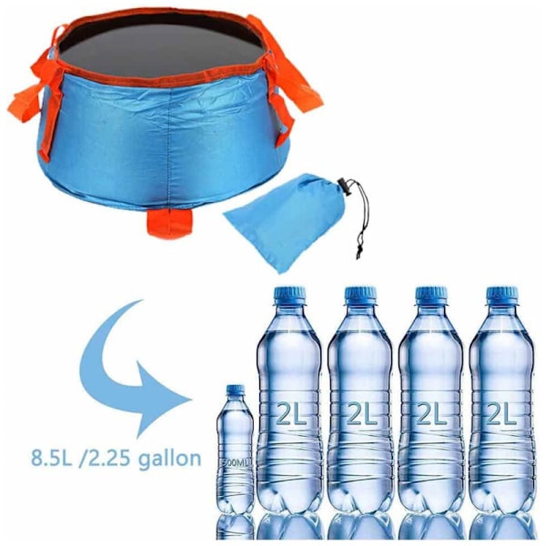 2 st Lätt Bärbar Rese Camping Utomhus Vandring Förvaring Tapet Vikbar Stegad Picknick Camp Grönsaker Bassäng Badrum Doppa Lavabo Bassäng Med Tr