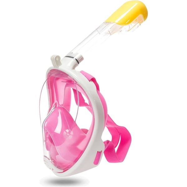 Full Face Snorkel Mask (Pink - S/M) med Advanced Breathing System