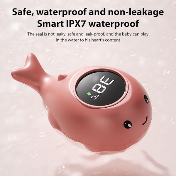 Baby Bade Termometer, Digitalt Baby Bade Termometer, Baby Bade Vand Termometer, Digitalt Baby Bade Termometer med LED Touch Skærm, Hval Design