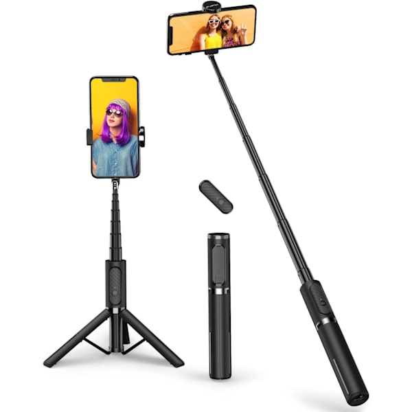 Tripod Monopod Bluetooth Teleskopisk 3 i 1 Udtrækkelig 270° Rotation TikTok til iPhone og Android, Videooptagelse, Livestreaming
