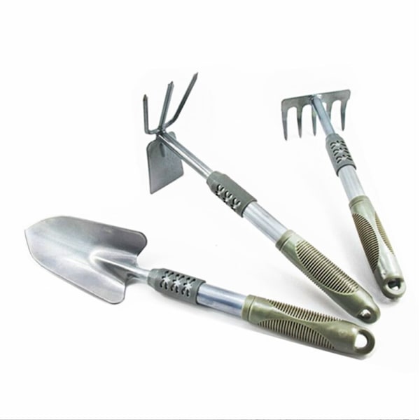 Transplanter Trädgårdsartiklar spade blomsterspade krukväxtspade hacka kratta plantering trädgård blomma tredelad uppsättning silver tredelad uppsättning (spade/kratta/