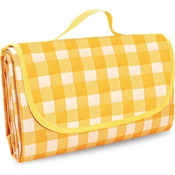 Vattentät picknickfilt 200 x 200 cm, hopfällbar anti-sand strandmatta, rivtålig för camping och utomhusaktiviteter, portabel och bekväm