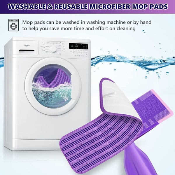 6 uudelleenkäytettävän siivousliinan setti, yhteensopiva Swiffer Wet Jet -moppiin - Reticable wethand -liinat mikrokuitua - kuivat ja kosteat siivousrätit