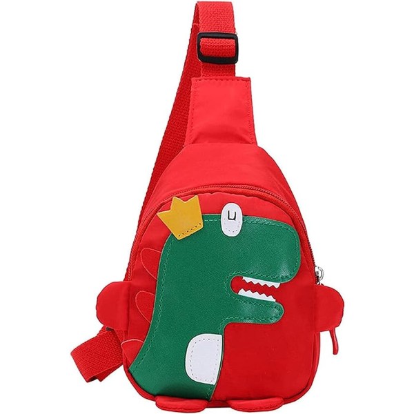Kids Dinosaur Crossbody Bag (Rød), Søt Lett Anti Theft Min