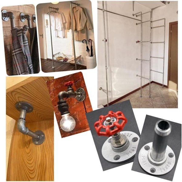 10x Aluminiumlegering Aluminium flange 1/2 tomme Gevindtynd til 15 mm slange, Metal slange gulv, hyldestabel 1/2 \"vægflange, rørfittings med th