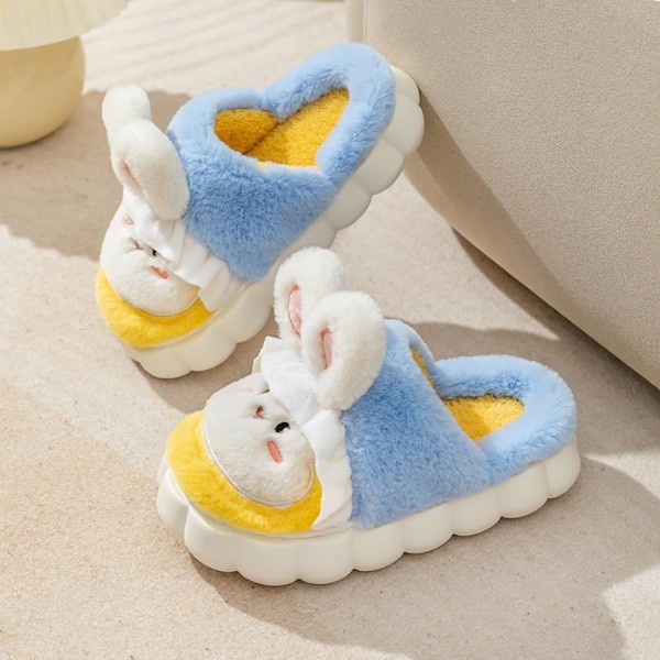 Kawaii tofflor damer halkfria fluffiga tofflor söta plyschtofflor plysch minnesskum tofflor bekväma och lätta casual tofflor inomhus a