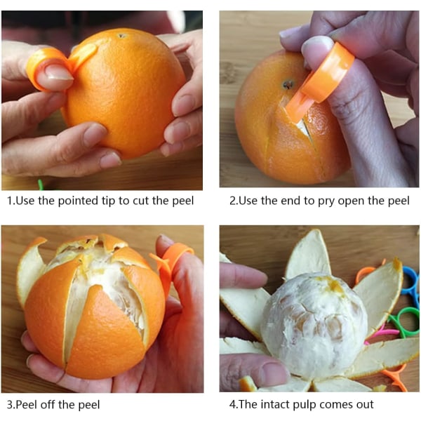 6 stk. Citrus Zester Peeler, Appelsinskalfjerner Citrusfjerner Plastik Skærer Nem Frugtkutter Frugtåbner Køkkengadget