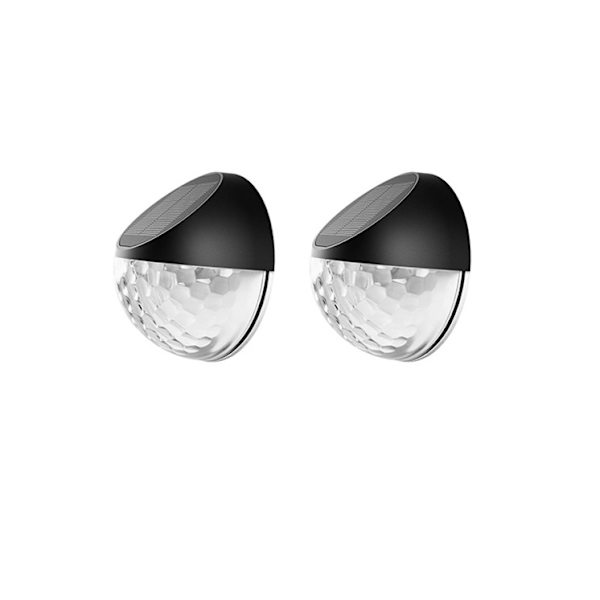 Set med 2 LED solcellslampor utomhus vägglampa IP65 vattentät dekorativ väggbelysning varmvit ljus, väggstaketlampa uteplats trädgård