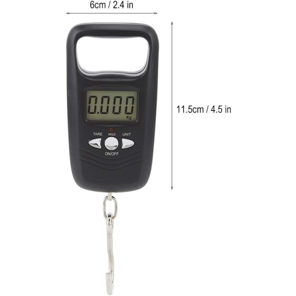 Bagagevåg 110lb/50kg, Bärbar Elektronisk Vågskärm LCD Bakgrundsbelyst Digital Fiskvåg för Fiske, Väg Resväska, Resor, Hembruk