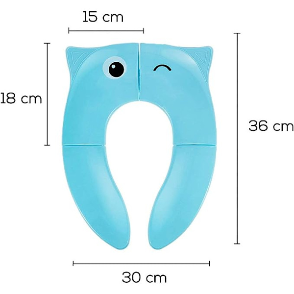 Sammenklappelig rejsetoiletsæde til børn med trykaflastning, bærbart babytoiletsæde, behageligt PP-materiale med opbevaringspose (blå, grøn)