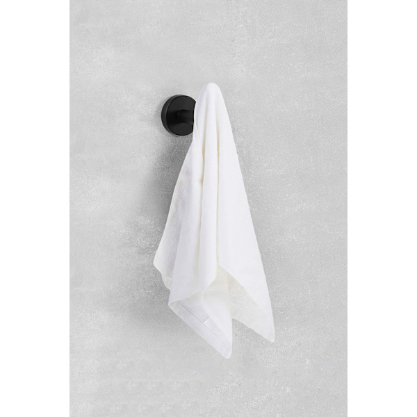 2 stk. Håndklædeholder i Sort Rustfrit Stål - Badeværelses Hættehylde (Rustfrit Stål (Sort), Skrue)