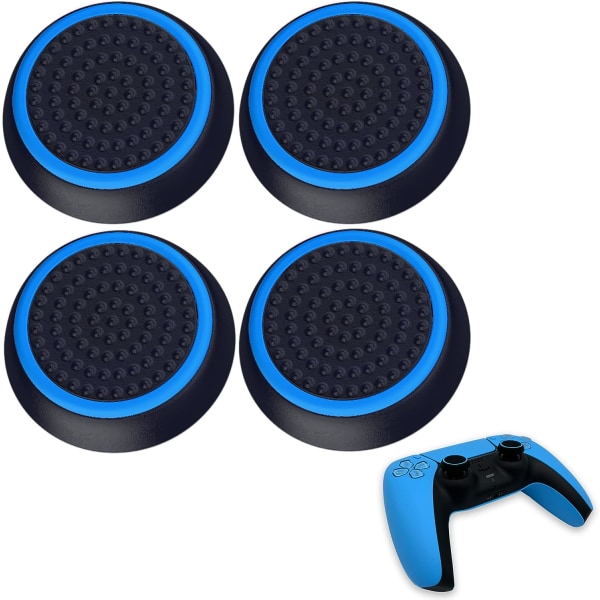 4 stk. (blå) - Tommelfingergreb-hjælpemidler til sigte - også til Xbox One Series, Nintendo Switch Pro, Playstation 5, PS4, PS5-controllertilbehør, joystickbeskyttelse