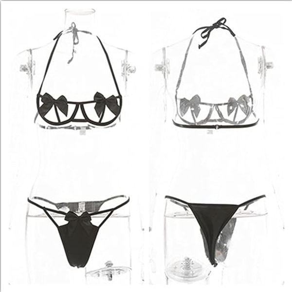Søde butterfly-bh og undertøjssæt til kvinder (sort), sexet