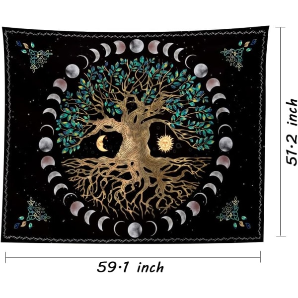 Elämänpuun seinävaate - 51,2ʺ x 59,1ʺ