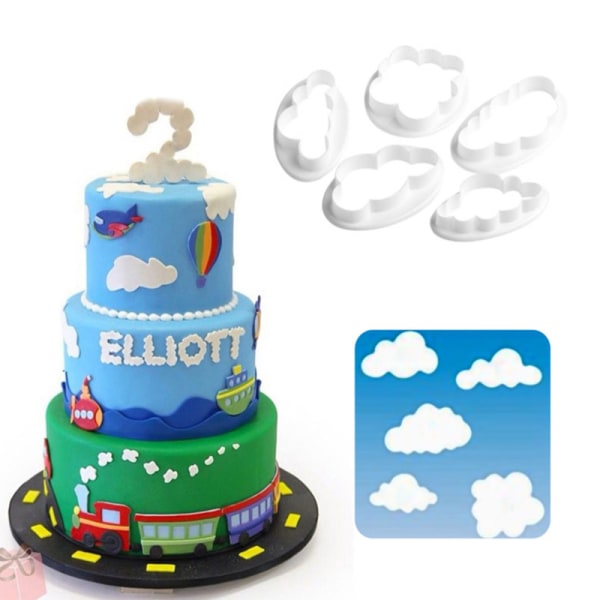 25 stykker sky fondant kutter kakeform, sky kakeform, sky kakeform, for bakerom, kafé, bursdag eller bryllupskake