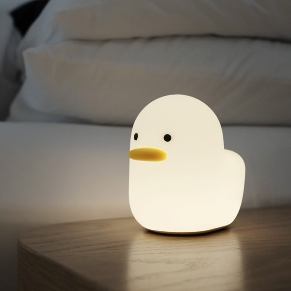 LED and-natlampe til børn, søde dyre silikone touch des
