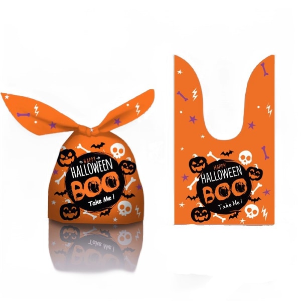 Halloween packaging bag bunny ears pumpkin candy bag snack bag baking cookie bag gift bag 50