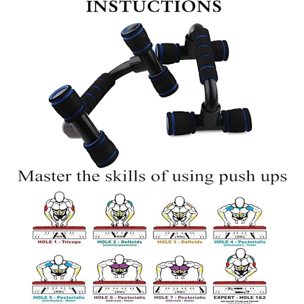 2 kpl korkealaatuisia push-up-kahvoja Push-up-telineitä liukumattomin kahvoin Ammattimaiset push-up-kahvat kehonrakennukseen ja voimaharjoitteluun