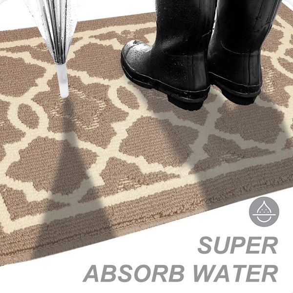Indendørs dørmåtte, moderne absorberende entrémåtter, maskinvaskbar skridsikker indvendig sideplade, udvendig indvendig bagdørskorridor (50 x 80