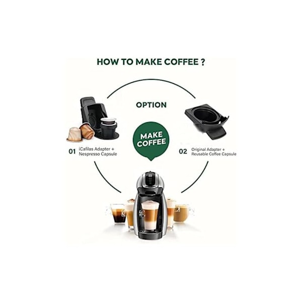 Stöd Konverter Adapter för återanvändbara kaffekapslar för original Espresso Capsules Line, kompatibel med kaffemaskiner