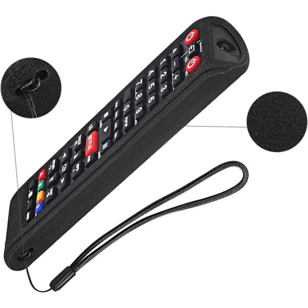 (Svart) Silikon Skyddsfodral för Samsung Fjärrkontroll, AA59-00741A AA59-00786A BN59-01315B, Skyddsskal för Samsung Fjärrkontroll, Anti-Slip,