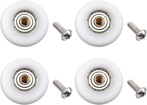 4-pack duschdörrrullar - reservdel för badrumsglas skjutdörr (rulldiameter 23 mm)