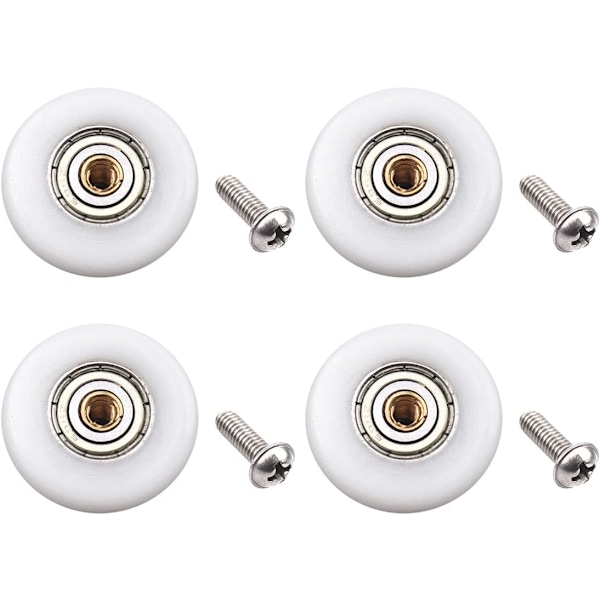 4 st Duschdörrrullar Löpare Hjul - Reservdel Badrum Glasdörr Löpare Skjutdörr Duschdörr Rullhjul (Rulldiameter 23mm)