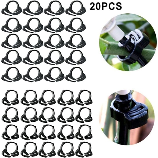 Sæt med 20 nylon strammehalskæder med plastikskralde til vandingsslange (φ20 mm)