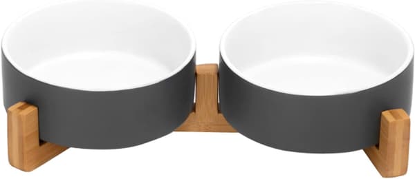 Keramisk skål sæt til hunde og katte (350 ml, 2 stk. grå)