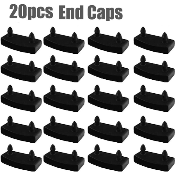 20 stk. 55mm x 10mm Lamelbundsbeslag Sorte Indvendige Støtter Plastik Sengtilbehør