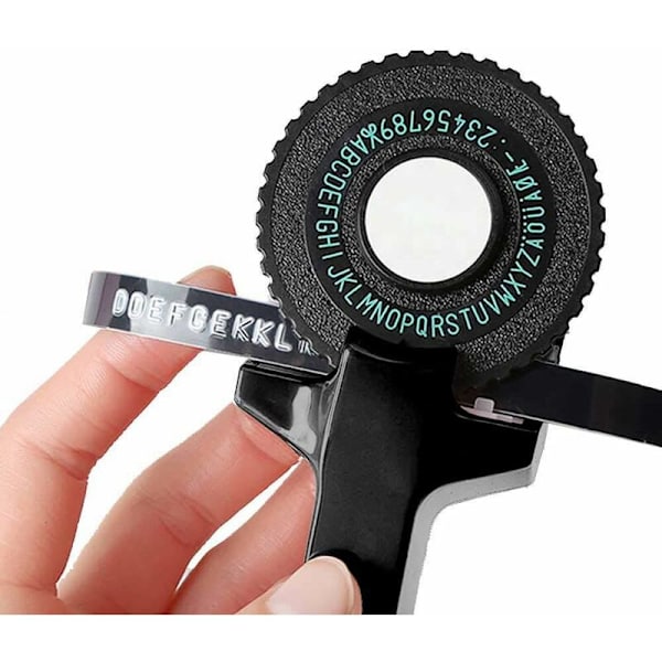 3D-etiketprinter Klik Lille model Etiketmaskine Manuel DIY Bogstavmaskine Embosser Skrivemaskine med til DYMO Printer Skærebånd Sort bånd