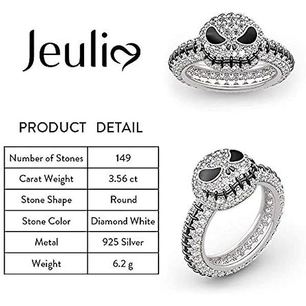 Halloween Jack Lantern Skalle Ring Cr6283 Dubbelfärgad Accessoar Pumpa Lykta Skalle Huvud Dubbelfärgad Ring