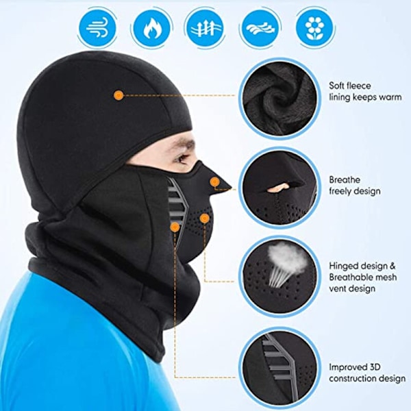 Vinter ride maske, åndbart design i en vindtæt og kuldebestandig honeycomb, varm beskyttende skimaske