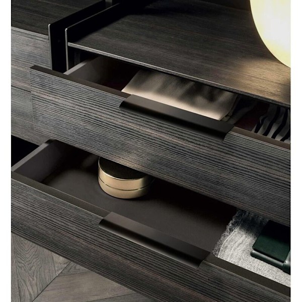 Black.Qrity 2 stk 64mm Usynlig Håndtak Kjøkken Honsin Kjøkken Dørhåndtak, Håndtak i Aluminium Legering Profil, Integrert