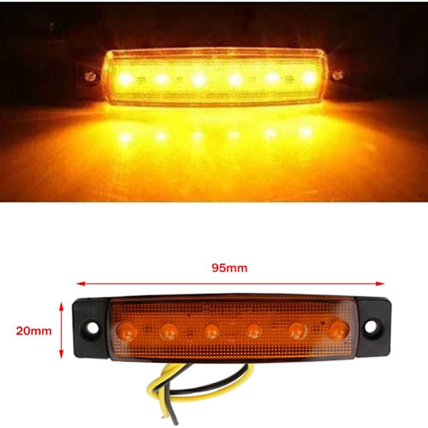 LED Sidemarkeringslys 12V 24V For- og baglygter Trailer Lastbil Campingvogn RV 10 stk