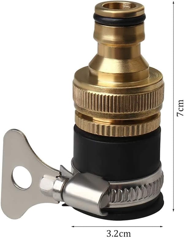 Rund krankoppling, 1/2'' till 3/4'' diameter mässingslangkopplingar Universal trädgårdsslang kranadapter